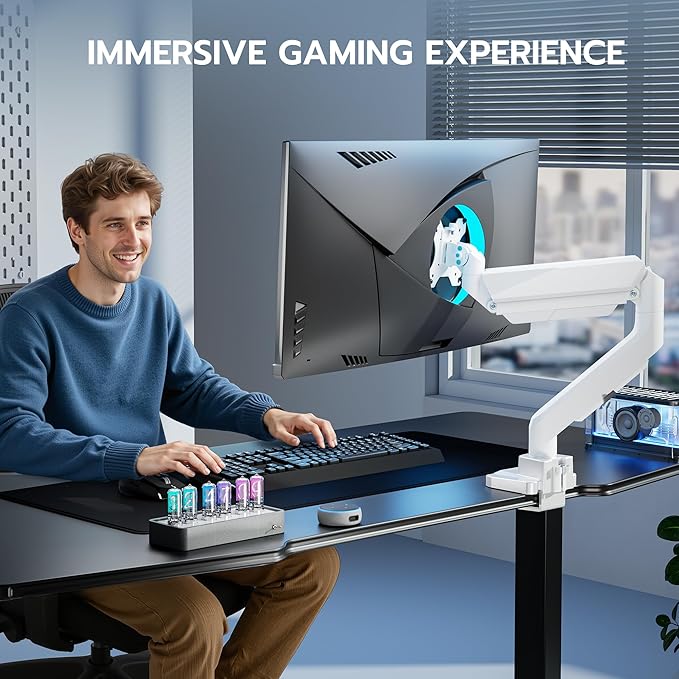 ARES WING Single Monitor Arm, Heavy Duty Adjustable Monitor Arm - Image 9