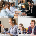 Wantek USB Headset with Microphone, Type-c/USB/3.5mm Jack 3-in-1 PC Headsets - Image 8