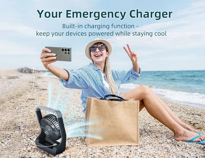 Battery Powered Fan, 10000mah Portable Desk Fan - Image 7