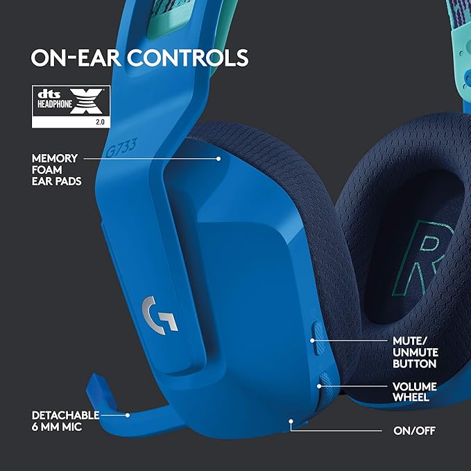 Logitech G733 Lightspeed Wireless Gaming Headset + Litra Beam LX Premium - Image 2
