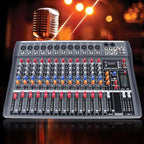 Pro 12 Channels Live Audio Mixer Bluetooth USB DJ Sound Mixing Console - Image 2