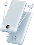 VRURC Portable Charger Built-in Cables and AC Wall Plug, USB C Power Bank by Home