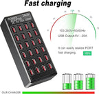 100w 24 Port, USB Fast Charging Station, Travel Desktop USB Rapid Charger - Image 7