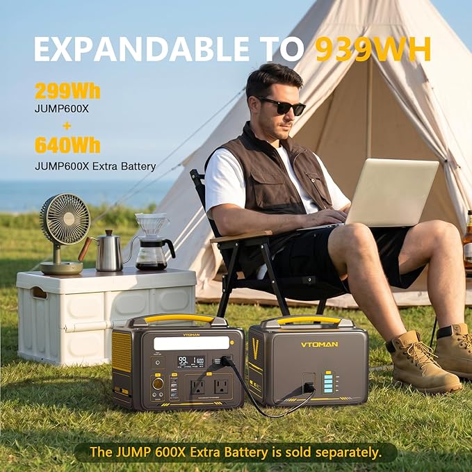 VTOMAN Jump 600X Portable Power Station 600W, 299Wh Solar Generator LiFePO4 - Image 9