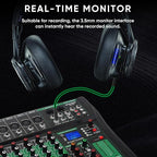 8 Channel Audio Mixer, Professional DJ Mixer Board Sound Music Mixing Console - Image 7