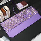 MageGee Typewriter Mechanical Gaming Keyboard, Retro Punk Purple Round Keycaps - Image 5