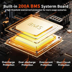 12V 200Ah LiFePO4 Lithium Battery, Built-in 200A BMS, Rechargeable Deep Cycles - Image 6