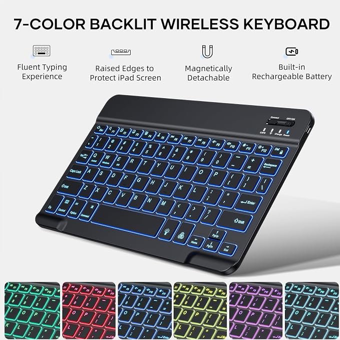 Keyboard Case for iPad 11-inch 2025/10.9 inch 10th Gen 2022, iPad 11th/10th - Image 7