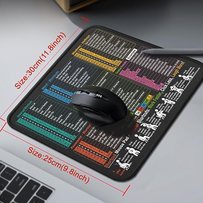Mouse Pad for Excel/Word/PowerPoint/Windows Shortcuts – Small Excel Cheat Sheet - Image 4