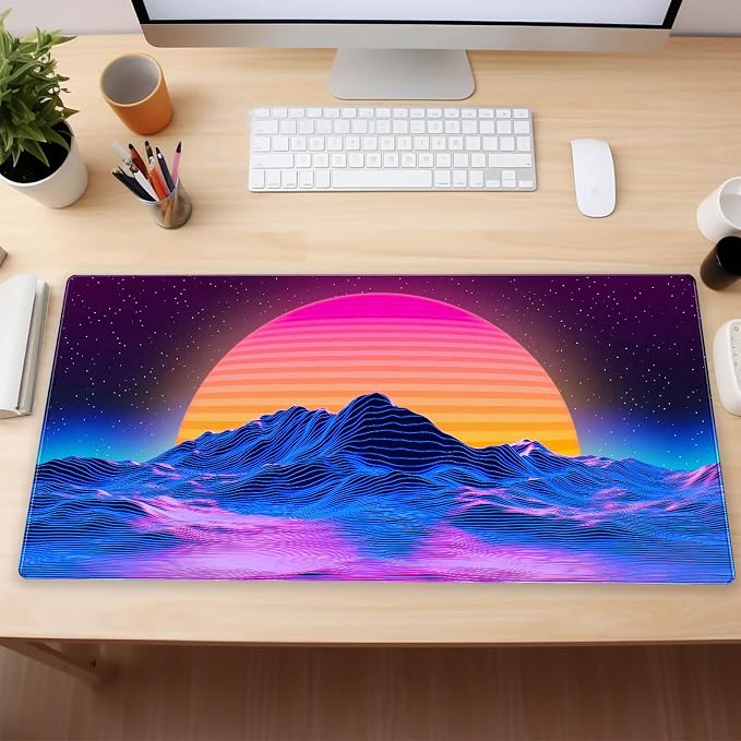 Retro Neon Fantasy Mouse Pad Desk Mat XXL Large 31.5x15.7in Gaming Keyboard & - Image 6
