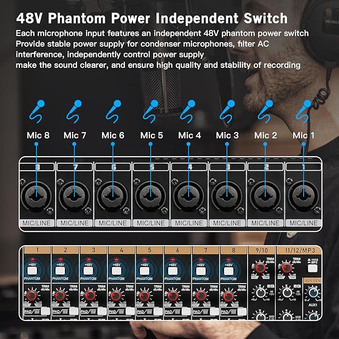 16 Channel Live Sound Audio Mixer - Image 2