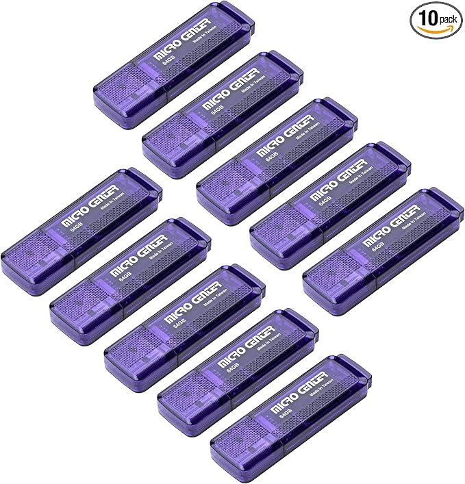 INLAND Micro Center SuperSpeed 10 Pack 64GB USB 3.0 Flash Drive Gum Size Memory by INLAND