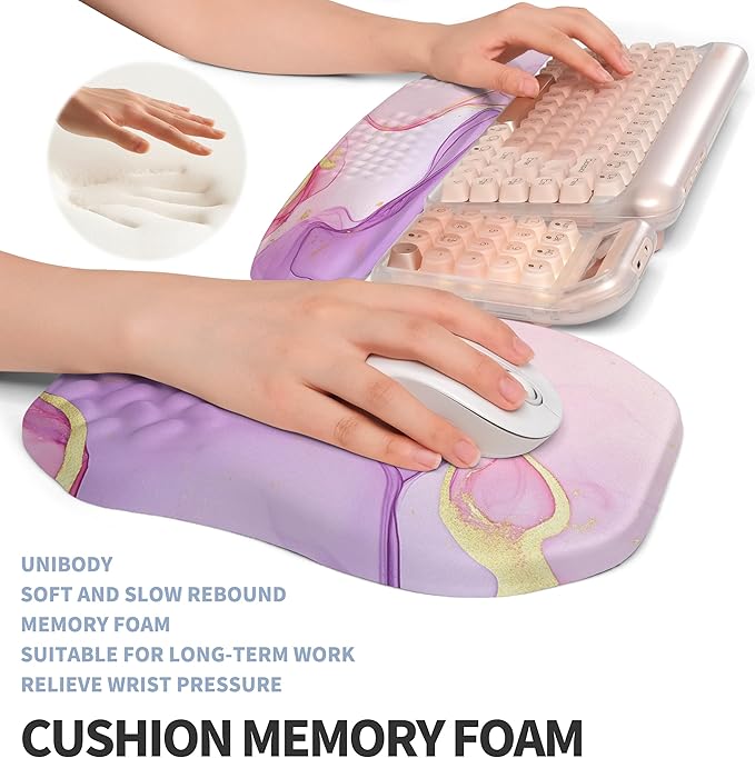 2-in-1 Ergonomic Set, Wave Keyboard Wrist Rest and Massage Slope Mouse Pad - Image 4