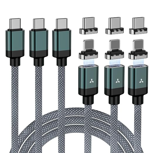 ZBF 100W USB C Magnetic Charging Cable, 2 in 1 Charger Cable by ZBF