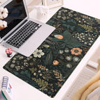 Dark Flower Desk Mat Floral Plants Mouse Pad, Aesthetic Wildflowers Large - Image 6