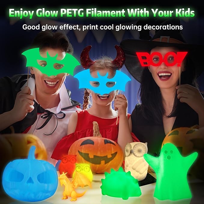 SUNLU PETG Glow in The Dark Filament Bundle, Luminous PETG 3D Printer Filament - Image 9