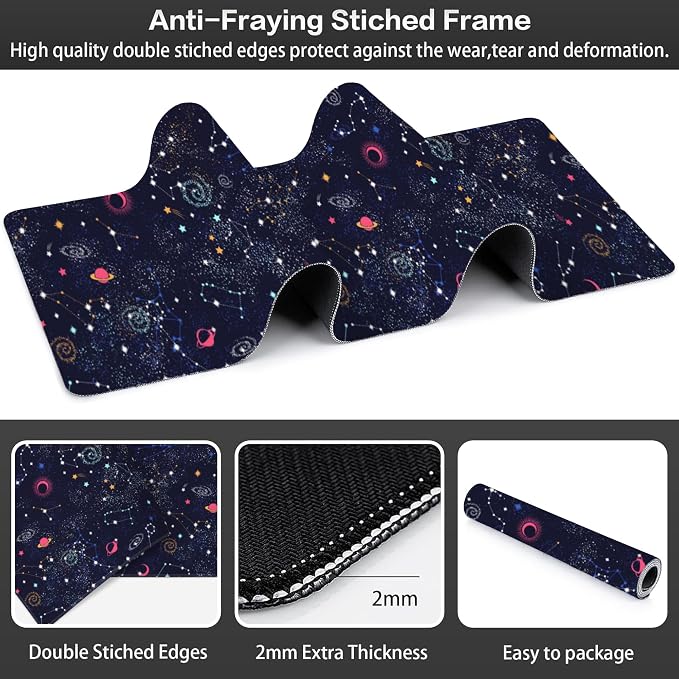 Space Galaxy Constellation Desk Mat, Large Milky Way Galaxy Space Gaming - Image 3