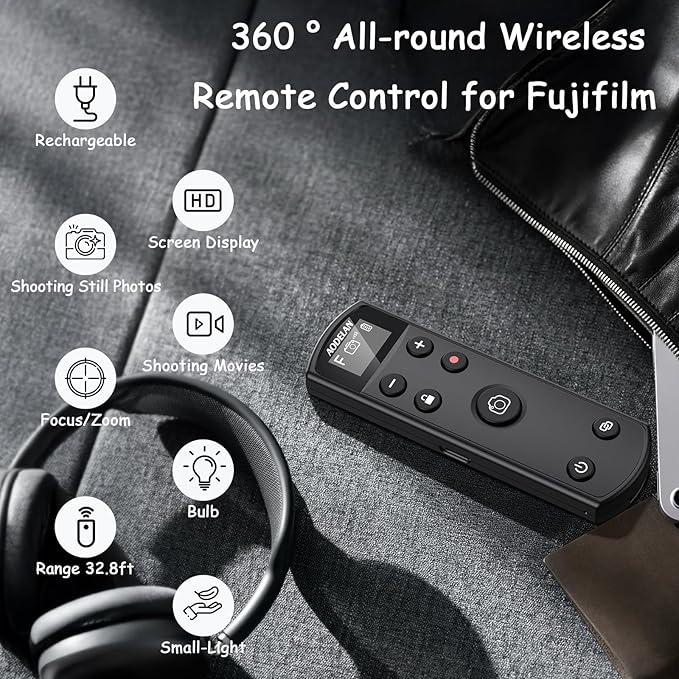 for Fuji Camera Rechargeable Shutter Release, AODELAN Wireless Remote Control - Image 3