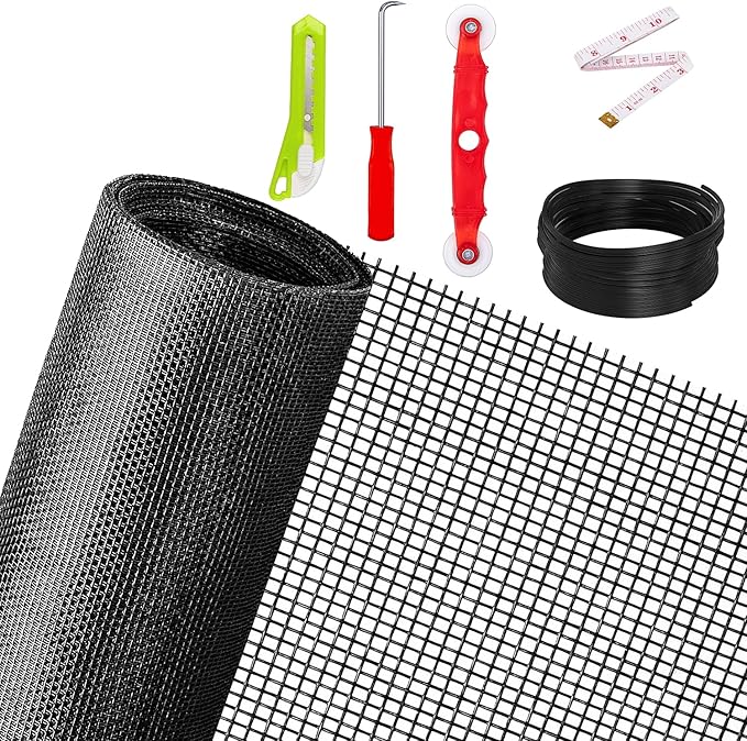 Ouskr Replacement Window Screens Kit, 48X118 Inch Durable Window Screen Mesh by Ouskr