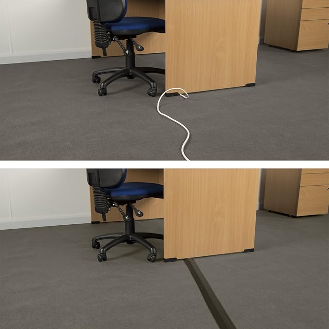 D-Line 30ft Floor Cord Cover, Made in USA Linkable Cable Protector, Hide - Image 4
