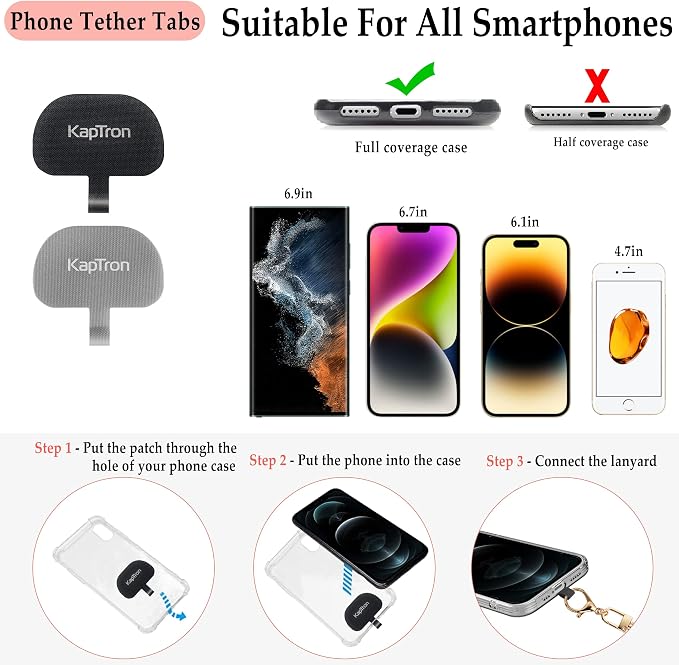 Universal Phone Lanyard With Adjustable Crossbody Neck Strap and Wristlet - Image 2