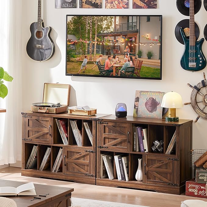 Large Record Player Stand with Vinyl Storage Up to 450 Albums, 39 Inch - Image 3