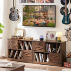 Large Record Player Stand with Vinyl Storage Up to 450 Albums, 39 Inch - Image 3