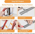 12ft Cord Cover Floor for Extension Cords, Self-Adhesive Floor Cable Cover to - Image 4