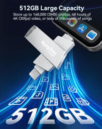 512GB Flash Drive for iPhone iPad, USB3.0 High-Speed Memory Stick No App Needed - Image 6