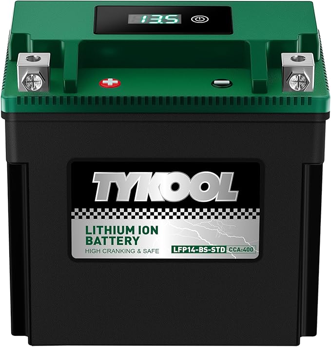 TYKOOL YTX14-BS-STD 400 CCA, Lithium LiFePO4 12v Motorcycle Battery, ATV Battery by TYKOOL