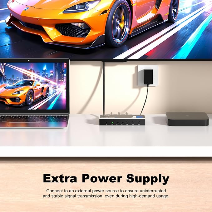 HDMI Switch 3 in 1 Out 4K@60Hz, 3 Ports HDMI Switcher Selector - Image 6