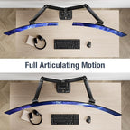 AVLT Dual 57 Inch Heavy Duty Stacking Monitor Arm Pole Top Mount - Image 6
