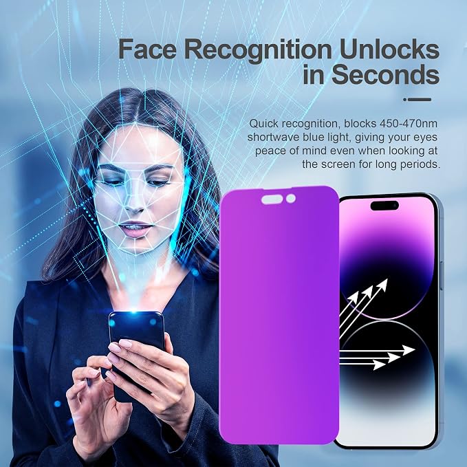 Compatible for iPhone 14 Pro Max Privacy Screen Protector Tempered Glass 6.7 - Image 6
