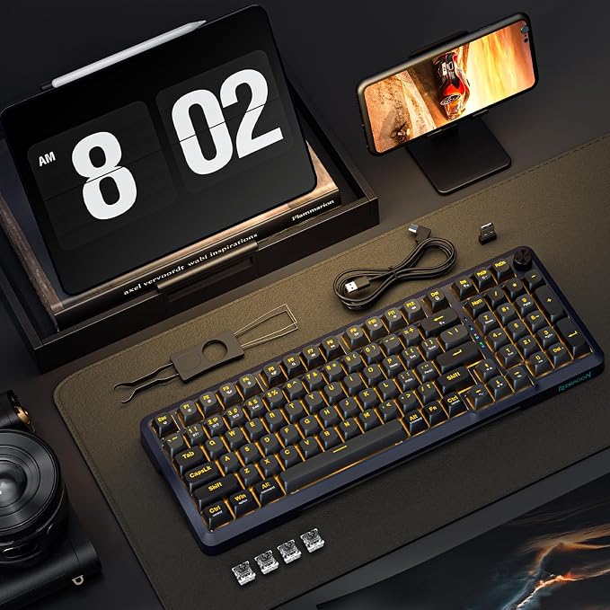 Redragon Wireless Mechanical Keyboard, 3 Mode Gasket Mounted RGB Gaming Keyboard - Image 8