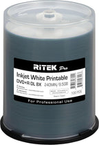 100 Pack Ritek Pro DVD+R DL Dual Layer 8X 8.5GB White Inkjet Hub Printable by Ritek+Pro