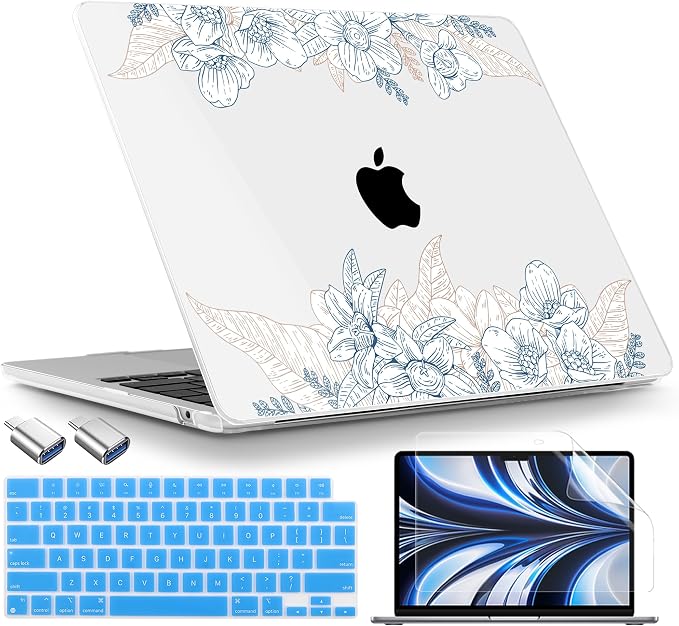 TWOLSKOO Compatible with M4 MacBook Air 13.6 inch Case 2025-2022 Release M4 by TWOLSKOO