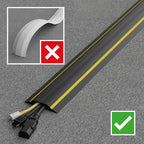 D-Line 6ft Floor Cord Cover, Made in USA Linkable Cable Protector, Hide - Image 7