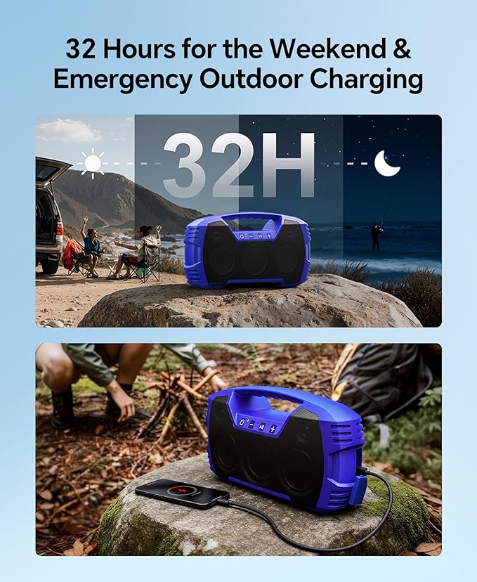 IPX7 Waterproof Outdoor Bluetooth Speaker, 32H Playtime, Floating Design - Image 4