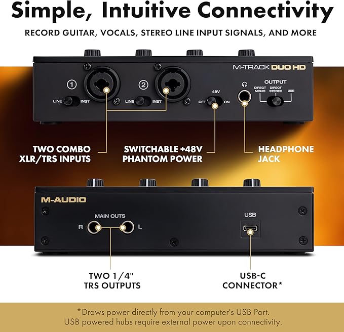 M-AUDIO M-Track Duo HD Audio Interface 24bit 192kHz - Image 4