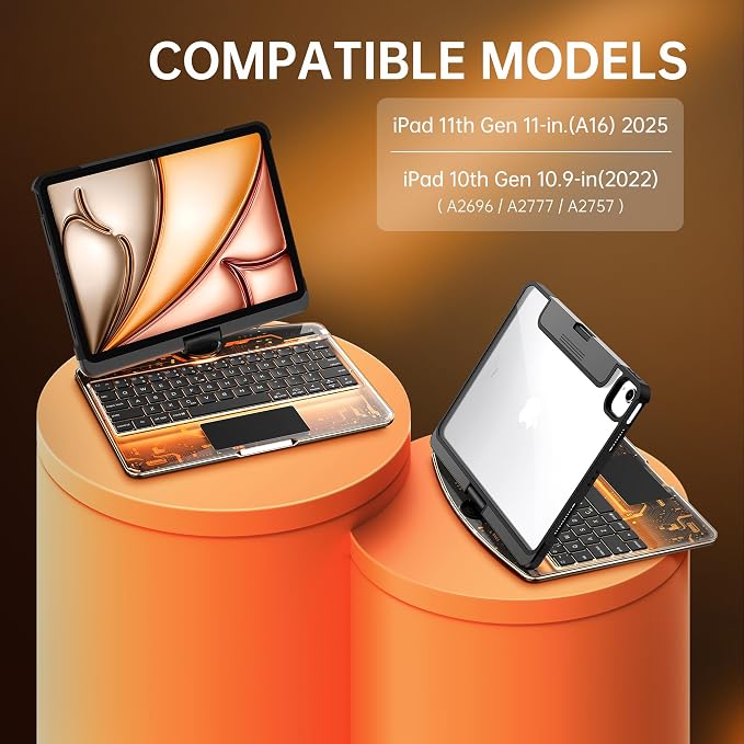 GUSGU Transparent Case with Wireless Keyboard - Image 2