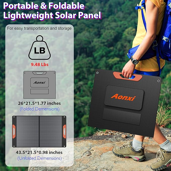 120W Portable Solar Panels for Power Station, 120 Watt ETFE Monocrystalline - Image 3