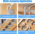 80PCS Hook and Loop Cable Ties, Under Desk Cable Management, Adhesive Cable - Image 7
