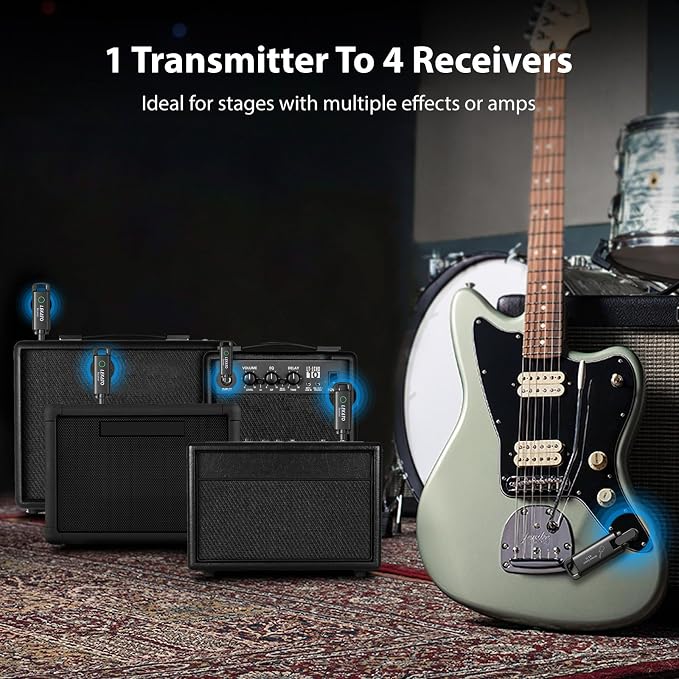 LEKATO Wireless Guitar System UHF Wireless Guitar Transmitter Receiver - Image 5