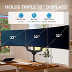 HUANUO Triple Monitor Mount for 17 to 32 inch Screens, Adjustment Gaming Triple - Image 2