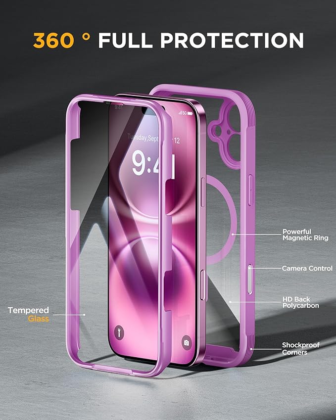 Miracase for iPhone 16 Case 6.1'', Full-Body Bumper Phone case - Image 3