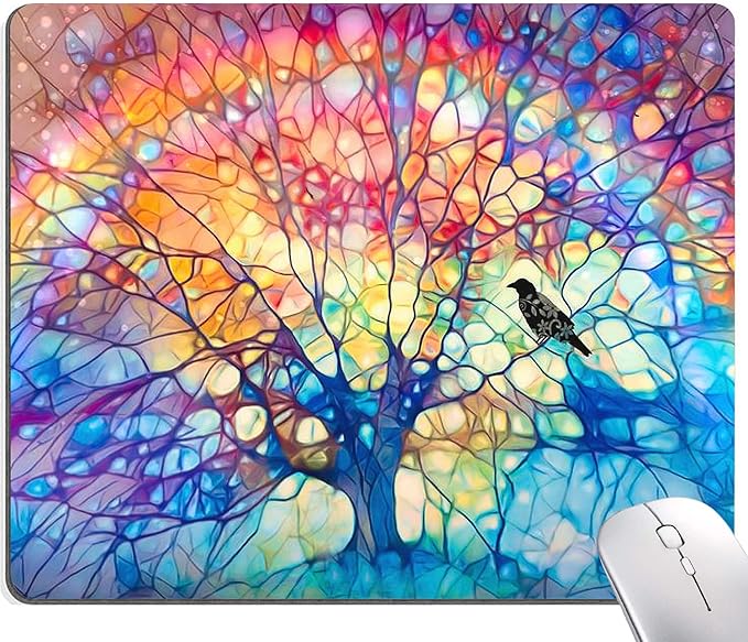 Hokafenle Mouse Pad, Cute Tree of Life Mouse Pad, Square Mouse Mat Design by Hokafenle
