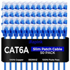 Rapink Patch Cables Cat6a 2ft Slim, Cat6a Ethernet Patch Cable 10G Support by Rapink