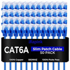 Rapink Patch Cables Cat6a 3ft Slim, Cat6a Ethernet Patch Cable 10G Support by Rapink