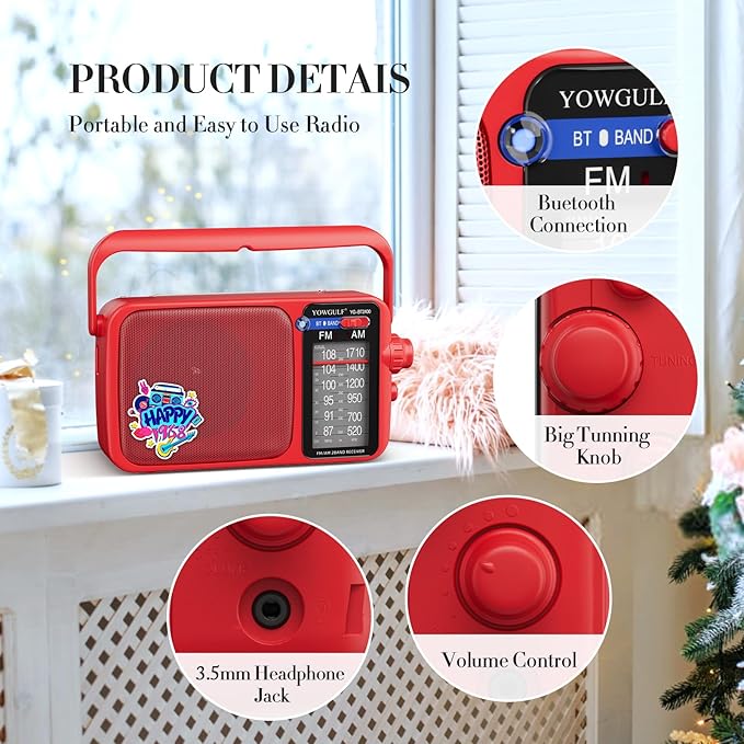 YOWGULF AM FM Radio with Best Reception, Battery Operated Radios or AC Power - Image 2