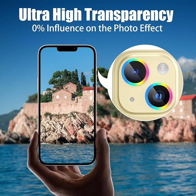 AGVEE 3+3 6 Pack for iPhone 15 6.1" / 15 Plus 6.7" Camera Lens Cover Protector - Image 5